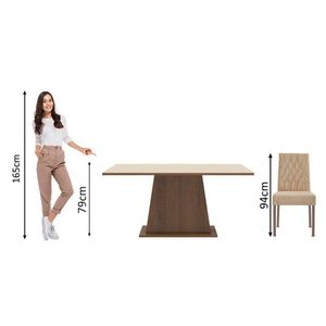 Kit Sala De Jantar Mesa 6 Cadeiras crema/imperial Madesa