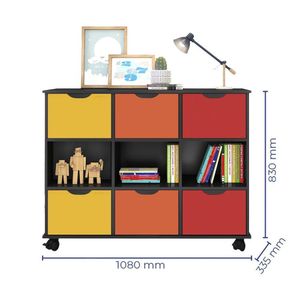 Nicho Organizador C/ 6 Gavetas Roterdã Q01 Preto/Colorido