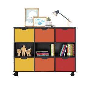 Nicho Organizador C/ 6 Gavetas Roterdã Q01 Preto/Colorido