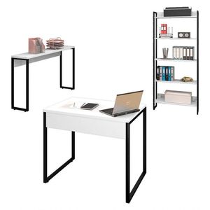 Mesa 90 Aparador E Estante Studio Industrial Branco