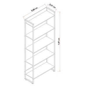 Mesa 90 E Estante Studio Industrial Branco