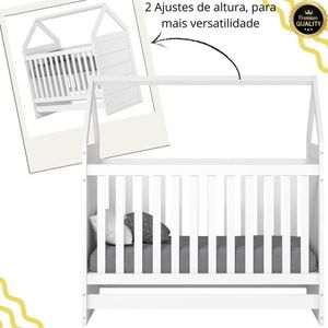 Berço Mini Cama Montessoriano 2 Em 1 Americano Branco Hp