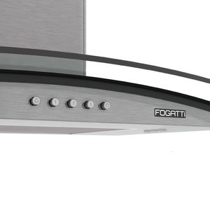 Coifa De Parede Vidro Curvo Clean Kromanox 4 E 5 Bocas 60cm Fogatti 110V