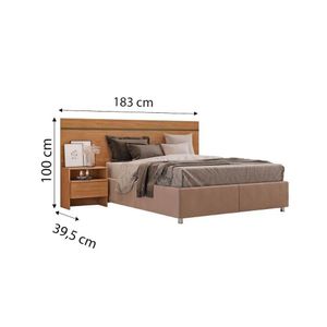 Painel Cama Box Madeirado - Prime 1 Mesa C- 1 Gaveta Casal Branco - Novo Horizonte
