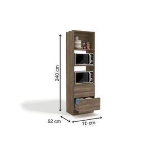 Paneleiro de Cozinha Modulado Maxxi G750 Torre Quente c/ 1 Porta e 3 Gavetas 70cm Canela - Kappesberg