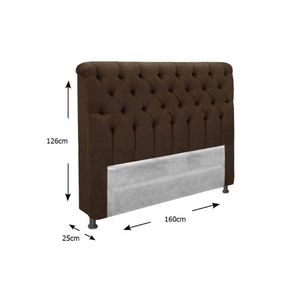 Painel De Cama Box Estofada Queen Imperatriz Plus Suede Marrom Chocolate - Simbal