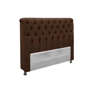 Painel De Cama Box Estofada Queen Imperatriz Plus Suede Marrom Chocolate - Simbal