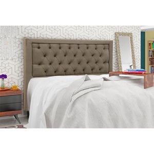 Painel De Cama Box Estofada Queen Baronesa Plus Suede Bege - Simbal