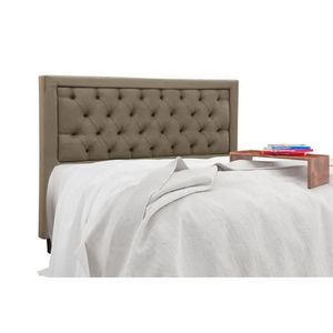 Painel De Cama Box Estofada Queen Baronesa Plus Suede Marrom Taupe - Simbal