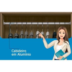 Guarda Roupa 8 Portas (2 C- Espelho) E 4 Gavetas Nápoles Jatobá-areia - Santos Andirá