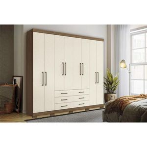 Guarda Roupa 8 Portas E 6 Gavetas C- Pés Master 8.6 Jatobá-areia - Santos Andirá