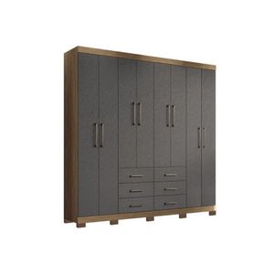 Guarda Roupa 8 Portas E 6 Gavetas C- Pés Liverpool Jatobá-grafite - Santos Andirá