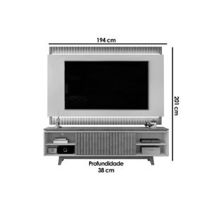 Home P- Tv Até 75 Polegadas Loren Ripada C- Nichos 200x194cm Cedro-bali - Dj Móveis