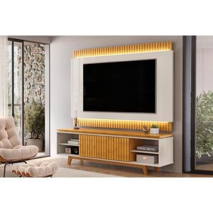 Home P- Tv Até 75 Polegadas Loren Ripada C- Nichos 200x194cm Cedro-bali - Dj Móveis