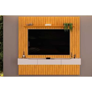 Home P- Tv Até 65 Pol Pratic Ripado C- 3 Gavetas 223x240cm Cedro-bali - Dj Móveis