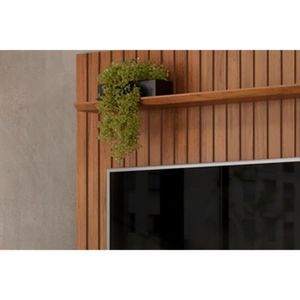 Rack Bancada C/ Painel P/ Tv Até 70 Polegadas Lexus Ripado Prateleira E Nichos179x183cm Cedro/bali - Dj Móveis
