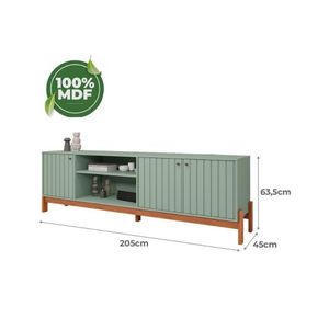 Estante P- Sala Até 75 Pol Maragogi-holanda Ripado C- 4 Portas 230x220cm Salvia-cinamomo - Permóbili
