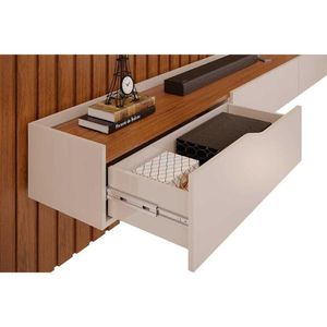 Estante P- Sala Até 55 Pol Pratic Ripado C- 2 Gavetas 143x240cm Cedro-bali - Dj Móveis