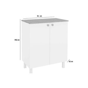 Armário Sapateira Quarto Balcão Duo Duplo Alto 2 Portas 70cm Branco - Telasul