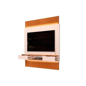 Painel Quarto P- Tv Até 75 Polegadas Hit 1900 Extensível 100% Mdf C- Led De 240 A 290cm Cedro-quartzo - Dj Móveis