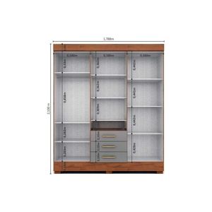 Guarda Roupa Casal 6 Portas (2 C- Espelho) E 3 Gavetas Débora Nature-off White - Acp