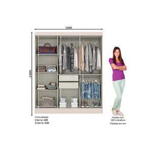 Guarda Roupa Casal 6 Portas E 2 Gavetas Briz B73 Cristal-off White - Henn