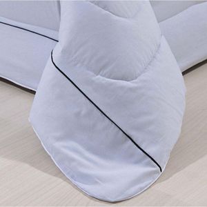 Kit Edredom 100% Algodão Percal 150 Fios Dupla Queen + Jogo De Cama Gran Moratta 7 Peças Cinza-branco