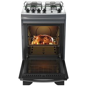 Fogão Dako Supreme Glass 4 Bocas a Gás Acendimento Automático Titanium - Bivolt