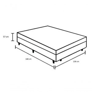 Cama Box Baú Casal 138 Tecido Sintético Branco Com Colchão Lisboa Bello Box Espuma D28 Preto