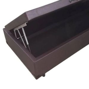 Cama Box Baú Solteiro 88 - Bello Box Tecido Sintético Marrom