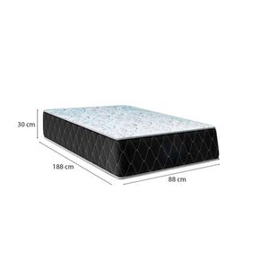 Cama Box Baú Solteiro 88 Tecido Sintético Preto Com Colchão Marrocos - Poliéster - Espuma D33 30cm