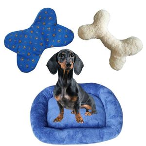 Kit Cama Pet Bigata G Luxo Fofa Com Comedouro E Osso Azul Claro