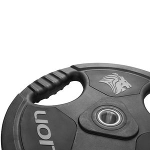 Par Anilha Olímpica 20 Kg Lion Para Musculação Vulcanizada Em Aço Maciço Revestido Em Borracha Resistente