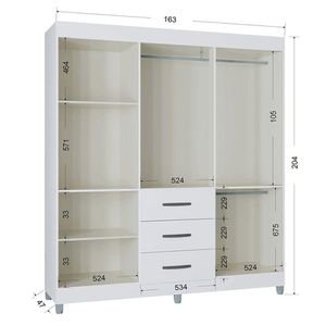 Guarda Roupa Sevilha 6 Portas 3 Gavetas Poquema Branco