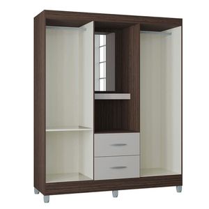 Guarda Roupa Cordoba 4 Portas 2 Gavetas Poquema Chocolate/offwhite