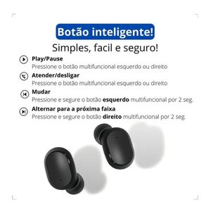 Fone De Ouvido Bluetooth Preto Para Samsung A55