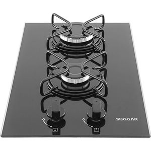 Cooktop 2 Bocas Vidro Preto à Gás Suggar Fg2002avp Bivolt