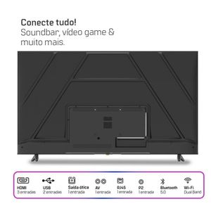 Smart TV HQ 65 4K Tela Sem Bordas Design Slim HQS65NKHM Bivolt