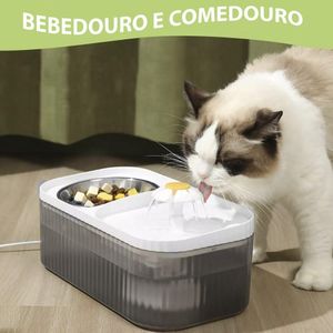 Bebedouro Comedouro Flor Gato Cachorro Filtro Agua Potavel Raçao Comida Silencioso Saudavel Bem Estar
