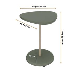Mesa De Apoio Lateral Bel 45cm Verde Menta