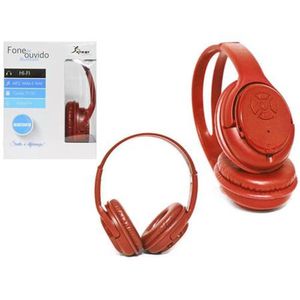 Fone De Ouvido Bluetooth 3.0 Sd Mp3 Fm Kp 360 Knup Vermelho