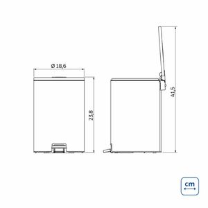 Lixeira com Pedal Tramontina Loop Aço Inox Polido 3 Litros