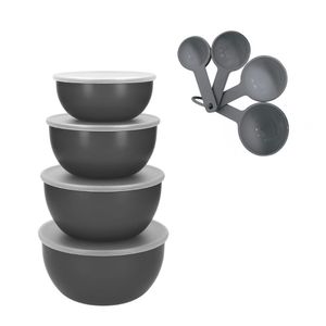 KIT KITCHENAID 4 TIGELAS MULTIUSO E 4 COLHERES DE PREPARAÇÃO CINZA
