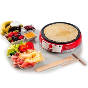 MÁQUINA ARIETE DE CREPE RETRO PARTY ANTIADERENTE VERMELHO 1000W 127V 00C020209ARBR