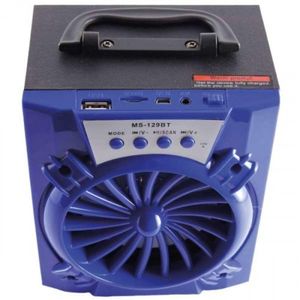 Caixa de Som Portátil Bluetooth Mp3 Usb Radio Fm Auxiliar 8w Aero Azul