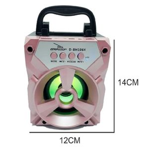 Caixa Som Portátil Bluetooth Mp3 Pen Drive Radio Fm Auxiliar 8w Aero Rose