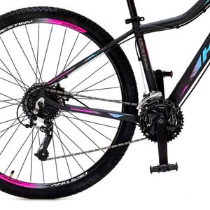 Bicicleta Aro 29 Krw Alumínio 24 Vel Freio Hidráulico Suspensão Dianteira S2 15.5 Preto-Rosa E Azul