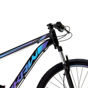Bicicleta Aro 29 Krw Alumínio 27 Vel Freio Hidráulico Suspensão Com Trava S9 21 Preto-Azul E Roxo