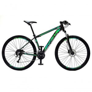 Bicicleta Aro 29 Krw Alumínio 27 Vel Freio Hidráulico Suspensão Com Trava S9 15.5 Preto-Verde