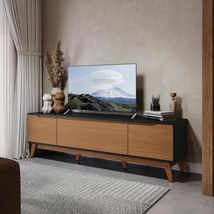 Rack Kappesberg 3 Portas Preto Fosco-canela 180cm